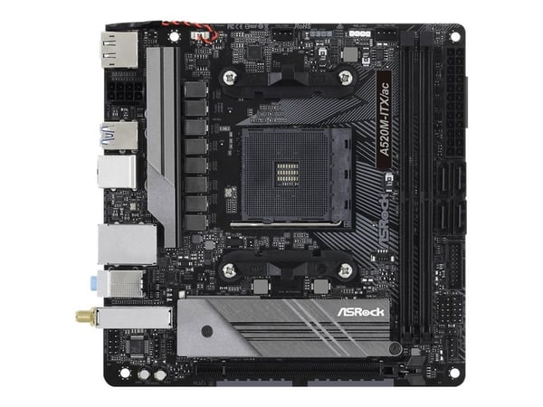 ASRock A520M-ITX/ac - Hovedkort - mini-ITX - Socket AM4 - AMD A520 Chipset - USB-C Gen1, USB 3.2 Gen 1 - Gigabit LAN, Wi-Fi, Bluetooth - innbygd gr...