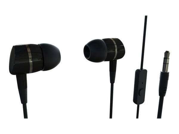 Vivanco Smartsound - Ørepropper med mikrofon - i øret - kablet - 3,5 mm jakk - svart