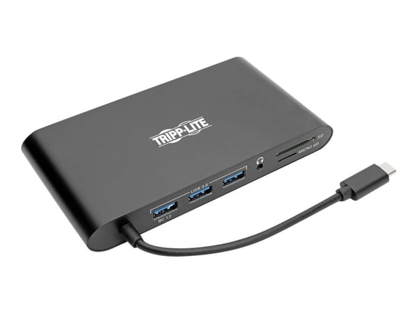 Eaton Tripp Lite Series USB 3.1 Gen 1 USB C Docking Station w/ USB-A, HDMI, VGA, mDP, Gigabit Ethernet, Mem Card, 3.5 mm & USB-C Charge 4K @ 30Hz, ...