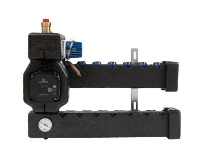 Wavin Midishunt 8kreds ,Isoleret, Med Grundfos UPM3Hybrid 15-70 pumpe