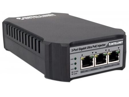 Intellinet 561488, Gigabit Ethernet, 10,100,1000 Mbit/s, IEEE 802.3, IEEE 802.3ab, IEEE 802.3af, IEEE 802.3at, IEEE 802.3u, Cat5, Cat5e, 100 m, Dat...