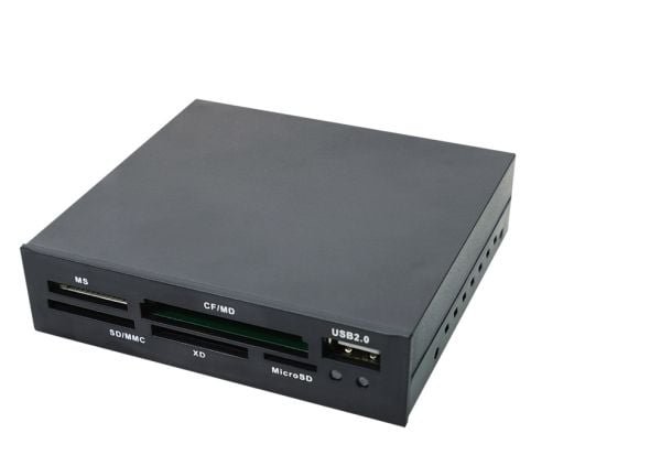 LogiLink Cardreader 3,5“ USB 2.0 All-in-1+USB - Kortleser - alt-i-1 (CF I, CF II, MS, MS PRO, MMC, SD, MS Duo, xD, MS PRO Duo, RS-MMC, microSD, SDH...