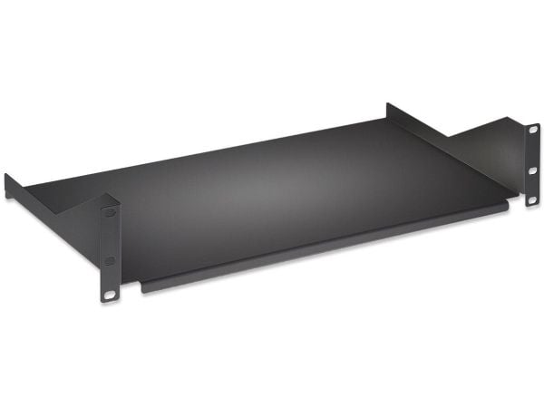 Intellinet 19" Cantilever Shelf, 2U, Fixed, Depth 400mm, Max 25kg, Black, Three Year Warranty - Rack-hylle - svart, RAL 9005 - 2U - 19"