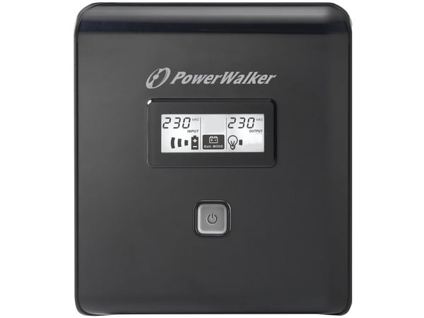 PowerWalker VI 1000 LCD - UPS - AC 220/230/240 V - 600 watt - 1000 VA - 7 Ah - USB - utgangskontakter: 4 - svart