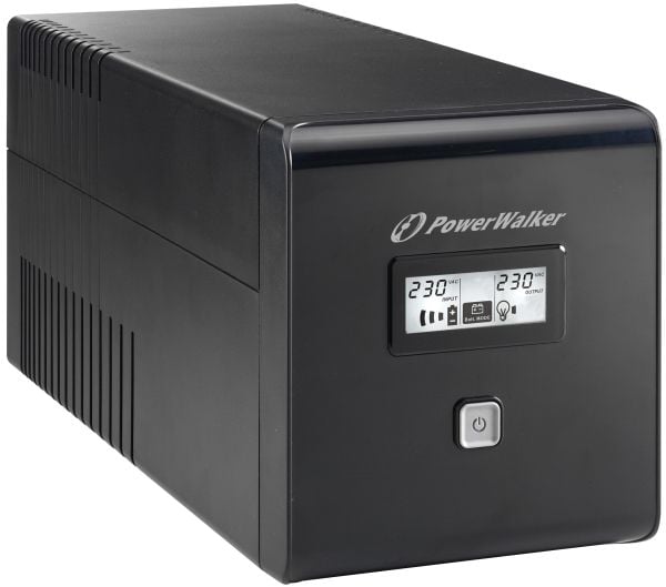 PowerWalker VI 1000 LCD - UPS - AC 220/230/240 V - 600 watt - 1000 VA - 7 Ah - USB - utgangskontakter: 4 - svart