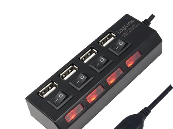 LogiLink USB 2.0 Hub 4-Port - Hub - 4 x USB 2.0 - stasjonær