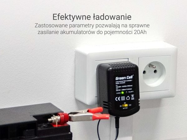 Green Cell ACAGM05, 2/6/12 V, Type C (Europlug), 0,6 A, 220-240 V, 50 Hz, Overlading