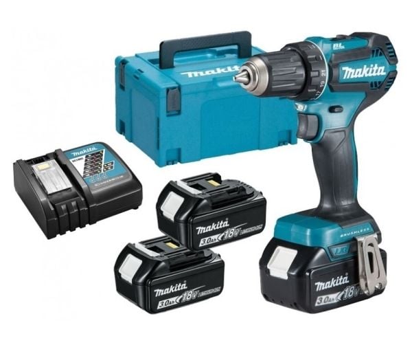 MAKITA DDF485RF3J Trådløs boremaskine 3x 18V 3Ah