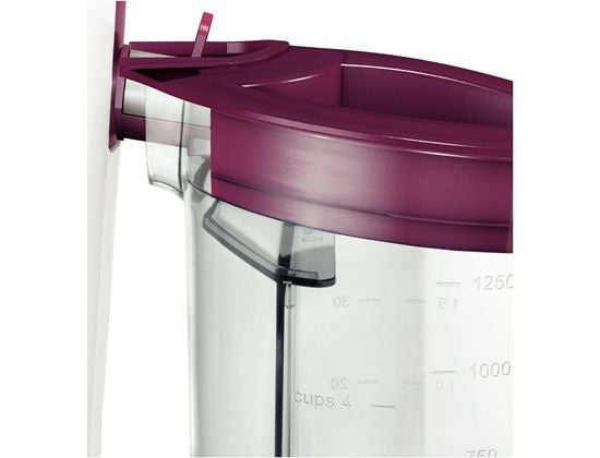 Bosch MES25C0 - Juicemaskin - 1.25 liter - 700 W - hvitt/kirsebærfarget hus