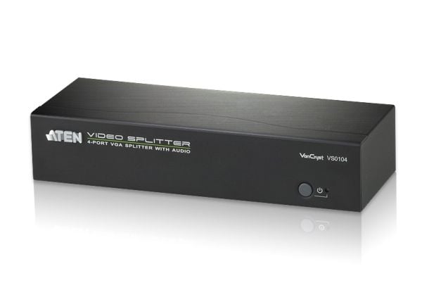 ATEN VS0104, VGA, 4x VGA, 1920 x 1440 pikseliä, musta, 76,1 x 200 x 44 mm, 680 g