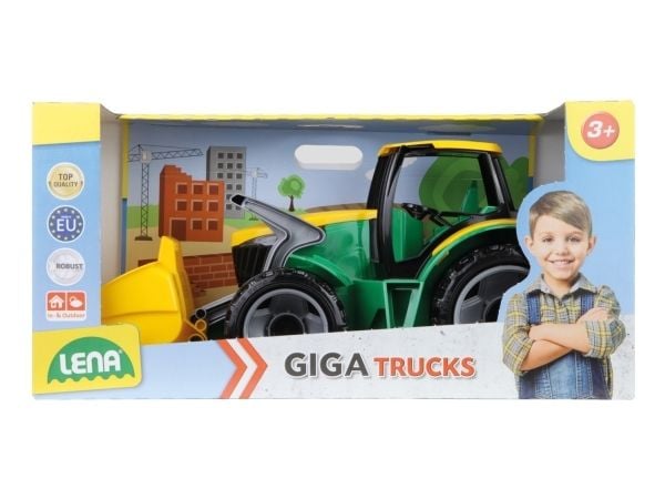 Lena GIGA TRUCKS Tractor with front shovel, Traktor, 3 år, Blå, Grønn, Gult