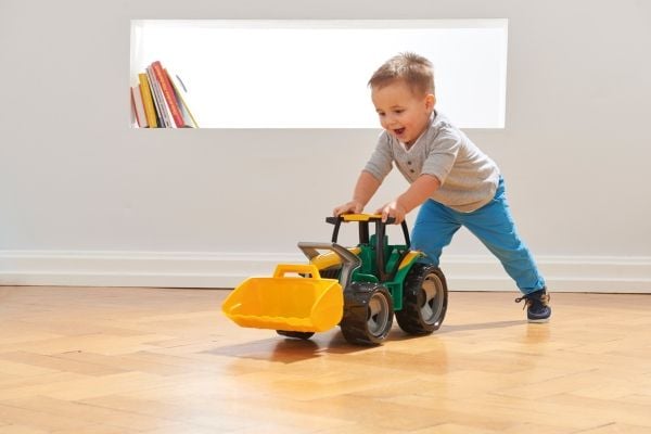 Lena GIGA TRUCKS Tractor with front shovel, Traktor, 3 år, Blå, Grønn, Gult
