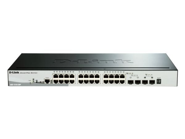 D-Link SmartPro DGS-1510-28P - Switch - L3 - Styrt - 24 x 10/100/1000 (PoE+) + 2 x Gigabit SFP + 2 x 10 Gigabit SFP+ - stasjonær, rackmonterbar - P...