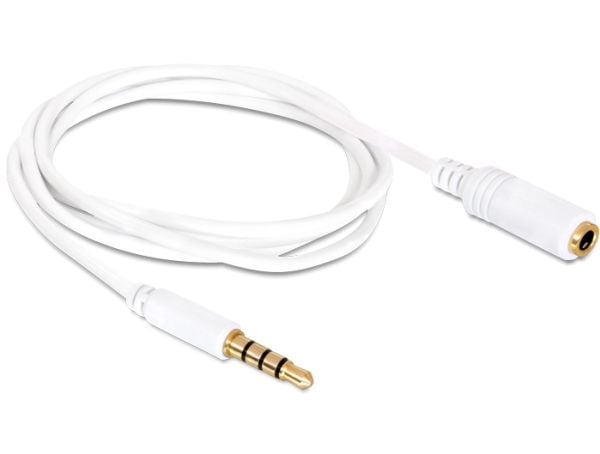 Delock - Lydforlengelseskabel - mini-phone stereo 3.5 mm hunn til mini-phone stereo 3.5 mm hann - 50 cm - hvit