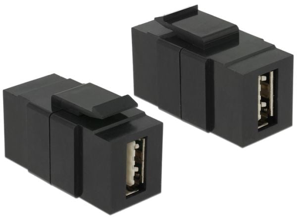 Delock - USB-adapter - USB (hunn) til USB (hunn) - USB 2.0 - reversibel A-kontakt - svart