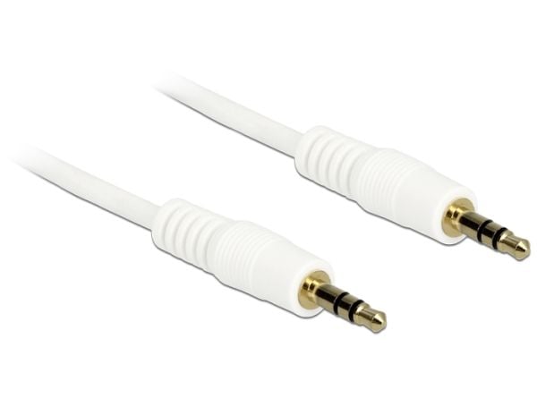 Delock - Lydkabel - mini-phone stereo 3.5 mm hann til mini-phone stereo 3.5 mm hann - 50 cm - hvit