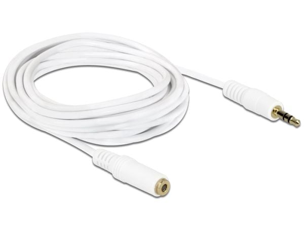 Delock - Lydforlengelseskabel - mini-phone stereo 3.5 mm hunn til mini-phone stereo 3.5 mm hann - 3 m - hvit