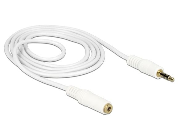 Delock - Lydforlengelseskabel - mini-phone stereo 3.5 mm hunn til mini-phone stereo 3.5 mm hann - 2 m - hvit