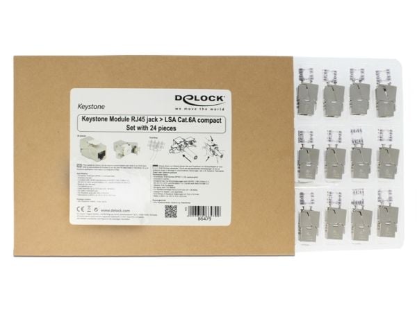 DeLOCK Keystone-moduuli - Modulaarinen insertti - RJ-45 (24 kpl) (pakkaus)