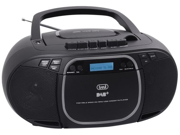 Trevi CMP 576 DAB, Digitalt, DAB, DAB+, FM, 87,5 - 108 MHz, 174.928 - 239.200 MHz, Spiller, CD, CD-R, CD-RW