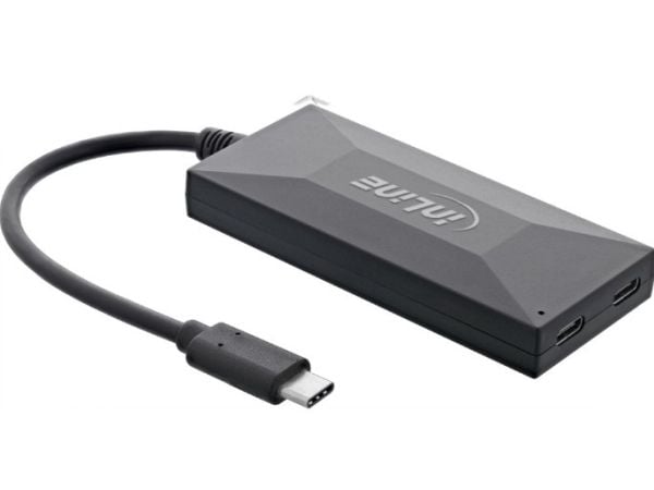 InLine 35398, USB 2.0 Type-C, USB 3.2 Gen 1 (3.1 Gen 1) Type-C, USB 3.2 Gen 2 (3.1 Gen 2) Type-A, 5000 Mbit/s, Svart, 0,3 m, AC