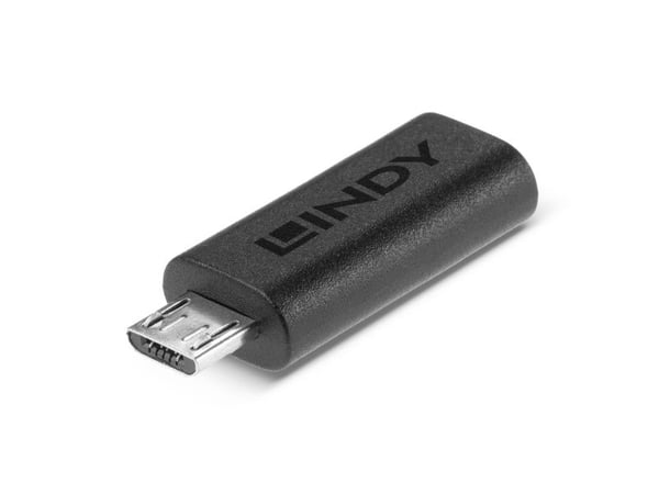 Lindy 41903, USB Type C, USB Type Micro-B, Musta
