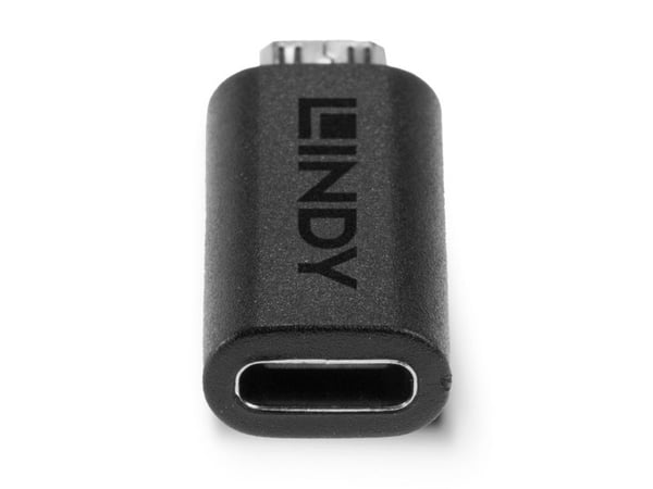 Lindy 41903, USB Type C, USB Type Micro-B, Musta