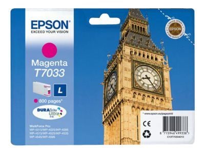 Epson Big Ben WP4000-/4500-sarjojen mustepatruuna L magenta 0,8k, Perusvärintuotto, Magenta, Väriainepohjainen muste, 9,6 ml, 1 kpl, Kertapakkaus