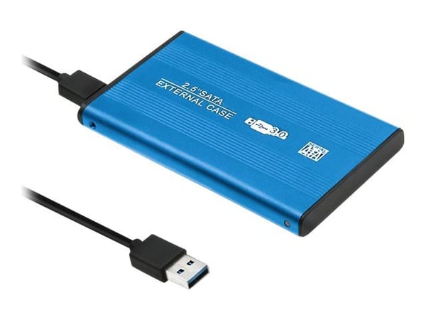 Qoltec - Lagringskabinett - 2,5" - SATA 6Gb/s - USB 3.0 - blå