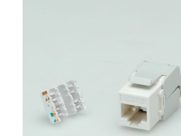 ROLINE Cat.6 Keystone Jack, RJ-45, unshielded, toolless white, Hvit