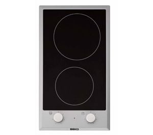 Beko HDCC 32200 X - Keramisk komfyrtopp - 2 plater - Nisje - bredde: 27 cm - dybde: 49 cm - med pynt av rustfritt stål - svart