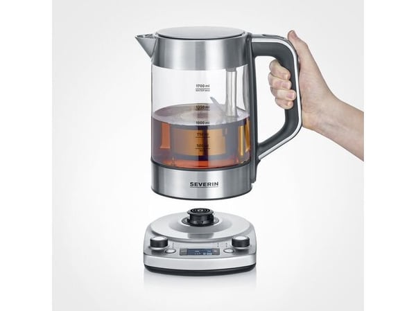 SEVERIN Professional WK 3422 - Temaskin/kjele - 1.7 liter - 3 kW - glass/brushed stainless steel/black