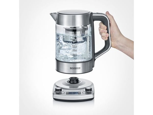 SEVERIN Professional WK 3422 - Temaskin/kjele - 1.7 liter - 3 kW - glass/brushed stainless steel/black