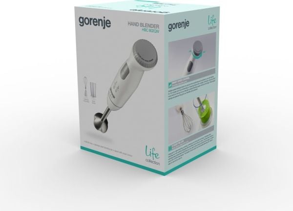 Gorenje HBC802QW, Upotettava sekoitin, 0,5 L, 1,3 m, 800 W, Valkoinen