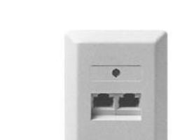 ZE KOMMUNIKATIONSTECHNIK UAE 2x8 - Stik til montering på overflade - RJ-45 X 2 - perlehvid, RAL 1013 - 1-gang