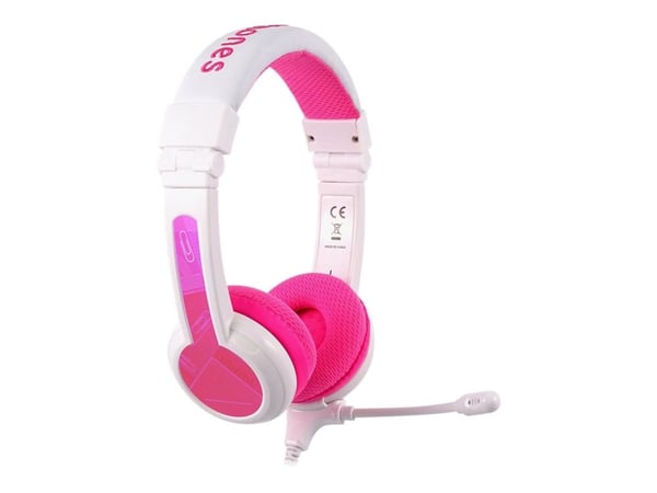 Onanoff BuddyPhones School+ - Hodesett - on-ear - kablet - 3,5 mm jakk - rosa