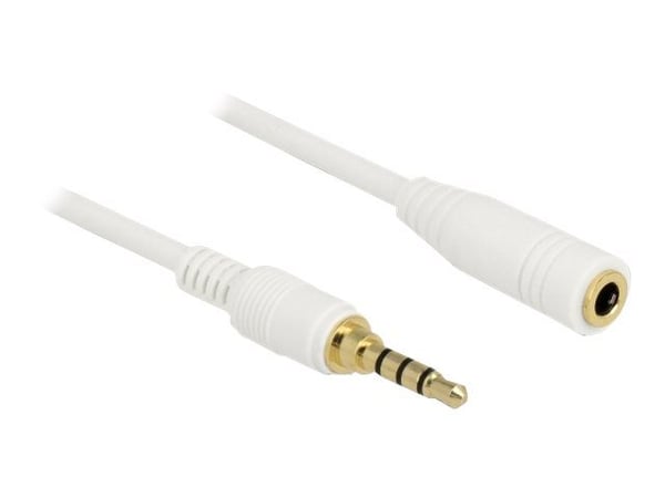 DeLOCK 85628, 3.5mm, Uros, 3.5mm, Naaras, 0,5 m, Valkoinen