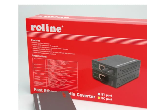 ROLINE RC-100FX/SC Fast Ethernet Converter, RJ-45 to SC, Loop-back, 100 Mbit/s