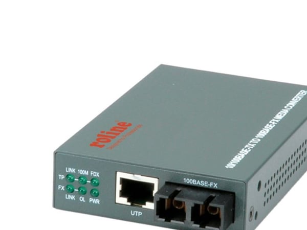 ROLINE RC-100FX/SC Fast Ethernet Converter, RJ-45 to SC, Loop-back, 100 Mbit/s