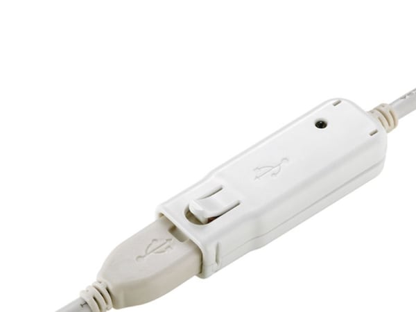 ROLINE USB 2.0 Active Repeater Cable for 12.04.1085 12 m, Valkoinen