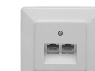 ZE KOMMUNIKATIONSTECHNIK UAE 2x8 - Planforsænket stikdåse - RJ-45 X 2 - perlehvid, RAL 1013 - 1-gang