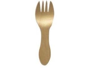Mini gaffel 102 mm obehandlat trä biologiskt nedbrytbar, 10 pk x 100 st/fp