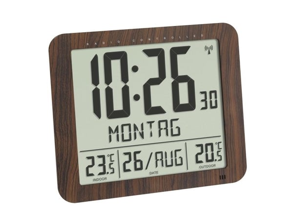 TFA-Dostmann 60.4518.08, Digital vekkerklokke, Rektangel, Tre, Plast, -20 - 50 °C, F, °C