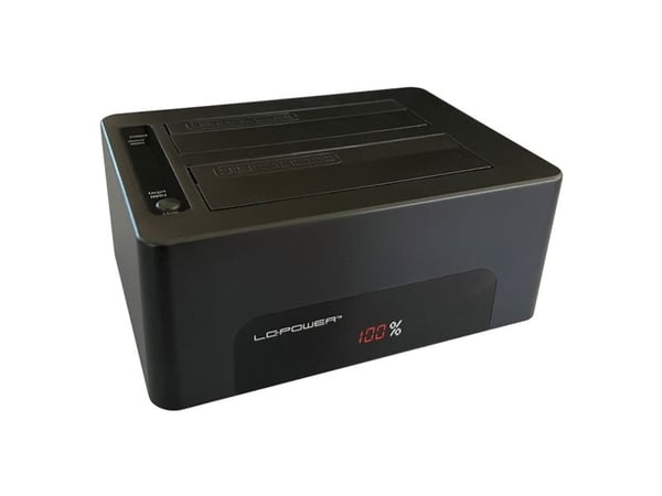 LC Power LC-DOCK-U3-V - HDD-dokkestasjon - brønner: 1 - 2,5" / 3,5" delt - SATA - USB 3.1 (Gen 2) - svart