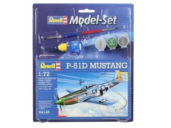 Revell P-51D Mustang, Luftfarkostmodell med fast vinge, Monteringssats, 1:72, North American P-51 Mustang, Plast, Second World War