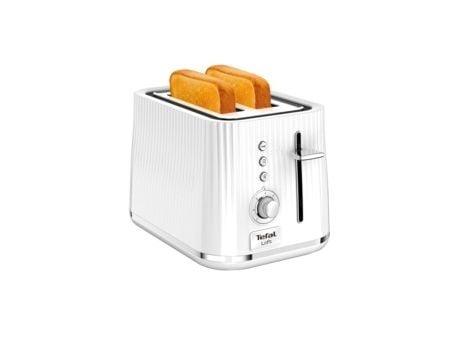 Tefal Loft TT7611, 2 skivor, Krom, Vit, Knappar, Rotations-