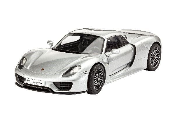 Revell modellbyggsats bil 1:24 - Porsche 918 Spyder i skala 1:24, nivå 4, trogen reproduktion med många detaljer, 07026, 120 År
