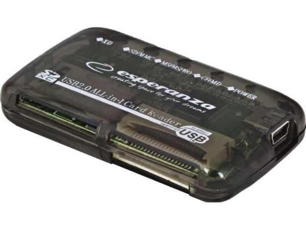 Esperanza EA117 - Kortinlukija - all-in-1 (MS, MS PRO, Microdrive, MMC, SD, xD, CF) - USB 2.0