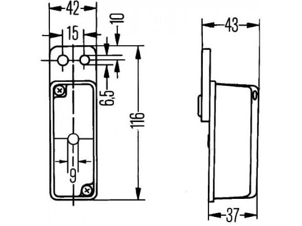 Hella 2XS 005 020-011, T4W, Punainen, 12 - 24 V, Saksa