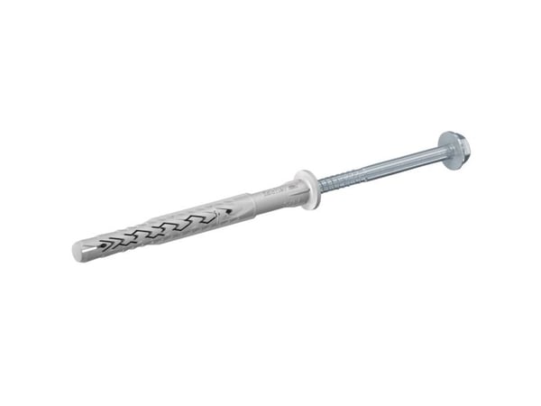 Fischer 522720, Skrue- og veggpluggsett, Betong, Metall, Plast, Grå, 100 mm, 1 cm